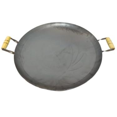 Imagem de Disco de Arado em Aço, Tacho 53cm com Borda e Alças de Madeira, 4kg