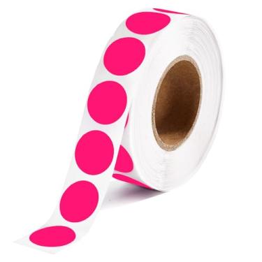 Imagem de 1000 adesivos redondos rosa vermelha 1/2 polegada cor círculos adesivos pequenos código etiquetas para escritório, loja, quintal, venda, casa, sala de aula, marcação (rosa vermelha)
