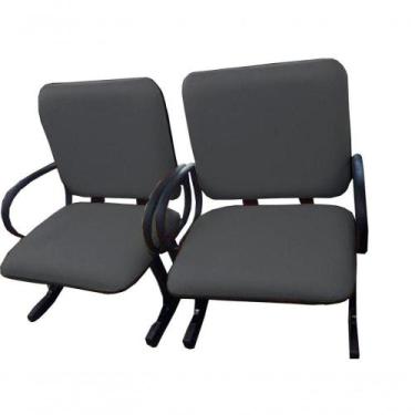 Imagem de 02 Cadeiras Para Escritório Para Obesos Até 250kg Cinza - DESIGN OFFIC