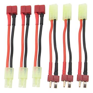 Imagem de 3Pairs ShareGoo Adapter Compatible with Mini Tamiya Style (Reversed) to T Plug Adapter with 8cm 16AWG Wire Cable for Airsoft Gun