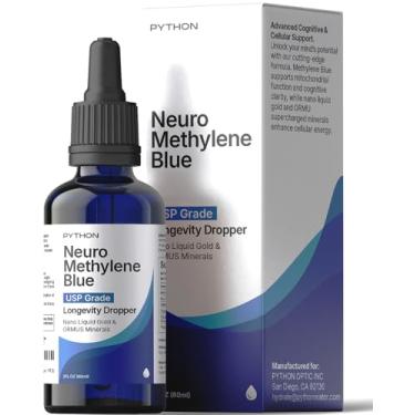 Imagem de Conta-gotas Python Neuro Metileno Azul UPS Grau Farmacêutico 99,99% Longevidade - Ouro Líquido Azul Metileno Grau USP, Sem Formaldeído - 60 ml