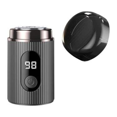 Imagem de Ysyqkn Aparador Elétrico de Barba Facial, Mini Aparador de Pelos Faciais USB - para Barbear Pelos Faciais - Viagens - Barbear - Aparar Escritório, Cinza