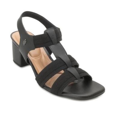 Imagem de Sandália Salto Bloco Usaflex US25-MA05050, 35, Preto, Nude