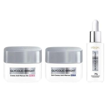 Imagem de L'Oréal Paris Glycolic Bright Kit  Gel Facial Creme Dia + Gel Facial C