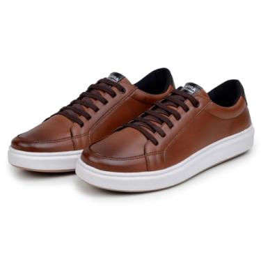 Imagem de Sapatenis Masculino Tênis Casual Sapato 100% Couro Eco. Dia A Dia Confortável (Havana, BR, Adulto, Numérico, 44)