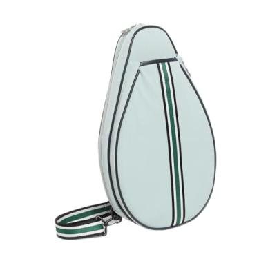 Imagem de oshhni Bolsa para raquete de badminton, bolsa para remo, grande capacidade, fecho de zíper, mochila transversal de tênis, mochila de ombro para prática, Azul