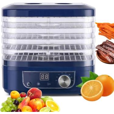 Imagem de Desidratador De Alimentos, Liofilizador De 5 Camadas De 220 W Com Temporizador De 72 Horas, Temperatura Ajustável De 35-70 ° C, Secador De Frutas Com Bandejas Removíveis Para Secagem De Fru