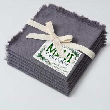 Imagem de Urby Guardanapos De Algodão Reutilizáveis Eco Hanky 25X25 Cm (Franja Rústica). Pano Pequenos. Ideal Para Crianças Usarem Em Almoços, Jantares E Ocasiões Como Casamentos, Aniversários Coquetéis. (Cin