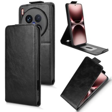 Imagem de Capa compatível com Vivo X200 Ultra 5G, compatível com Vivo X200 Ultra 5G V2454A V2454DA Flip TPU capa de couro preta