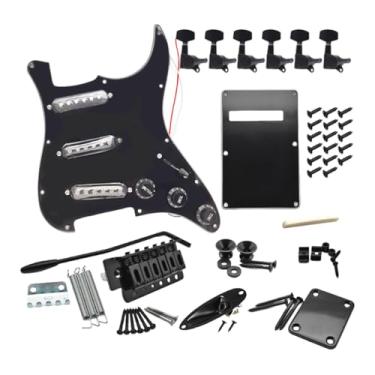 Imagem de menolana Kits de guitarra elétrica faça você mesmo, cravelhas de afinação, porca de corda multifuncional, placa traseira, entrada de guitarra, suprimentos para, Black B