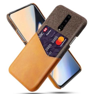 Imagem de Capa para Oneplus 7 PRO,Tela e tampa de couro PU,Antideslizante,360°cobertura completa à prova de choque com 1 slot de cartão atrás,Prevenção de queda-Brown