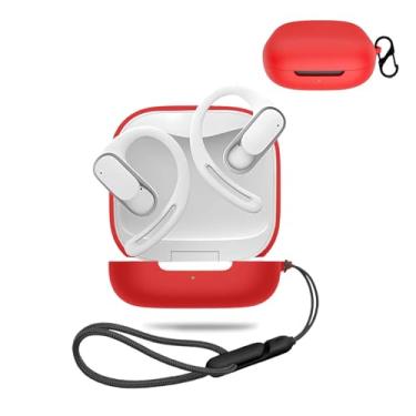 Imagem de Generic Capa Shokz OpenFit Air, capa protetora de silicone para fone de ouvido sem fio (com mosquetão + cordão) à prova de quedas, à prova de arranhões, à prova de choque, porta de carregamento