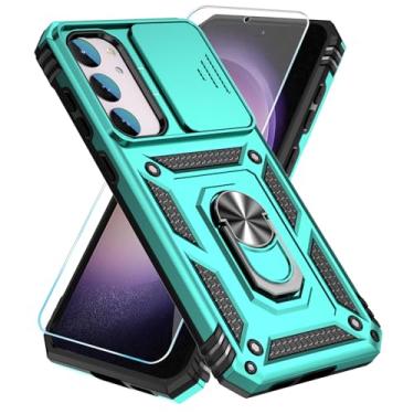 Imagem de SunStory Capa de celular para Samsung Galaxy S23 com protetor de tela HD e capa de câmera deslizante e suporte de anel girado, [grau militar] [2 em 1] capa de telefone para Galaxy S23 de 6,1 polegadas