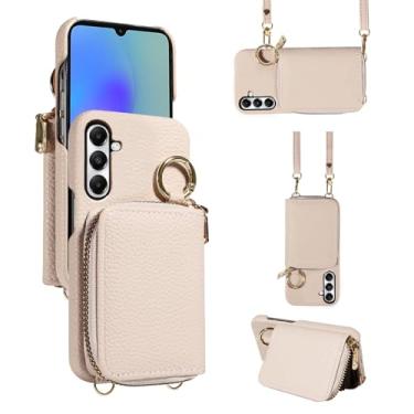 Imagem de Furiet Capa carteira para Samsung Galaxy A05s/A05 com alça de ombro anel fivela luxuosa couro PU zíper flip bolsa de órgão suporte para cartão de crédito capa de celular para Ao5s Ao5 A 05s 05