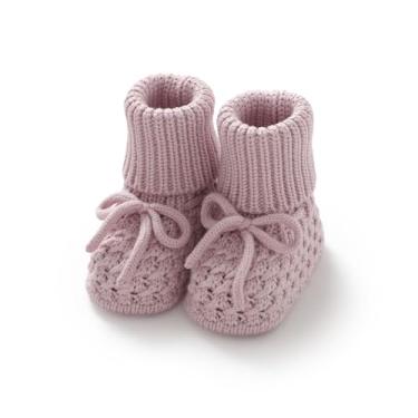 Imagem de Wugugu Botas de tricô para bebês recém-nascidos, botas de crochê à mão, para meninos e meninas, First Walkers, meias macias para berço, Rosa 2, 0-3 Months Infant