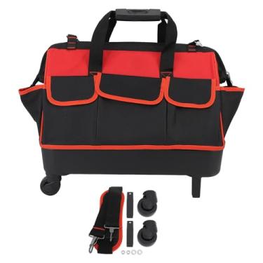 Imagem de Bolsa de Armazenamento de Ferramentas, Bolsa de Ferramentas Eletricistas de Grande Capacidade para o Machado de Martelo de Perfuração, Com 8 Bolsos Laterais para Construção, PortableToolBoxbox