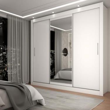 Imagem de Guarda-Roupa Casal Del Plata 3 Portas 4 Gavetas com Espelho Branco- Pa