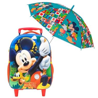 Imagem de Kit Mochila com Rodinhas 3D Infantil Micke com Guarda-Chuva Ideal para Escola Creche e Passeios 14