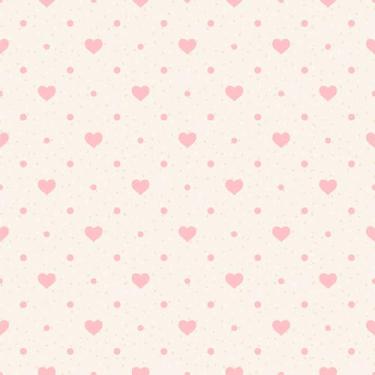 Imagem de Papel De Parede Adesivo Bege Nude Corações Bolinhas Rosa 12m