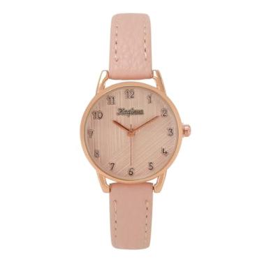 Imagem de Top Plaza Relógio clássico feminino, pulseira de couro, algarismos arábicos, fácil de ler, relógios femininos para pulsos pequenos, rosa, small