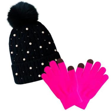 Imagem de Kit Inverno Feminino Touca Térmica e Luvas Touchscreen - Estilo, Confo
