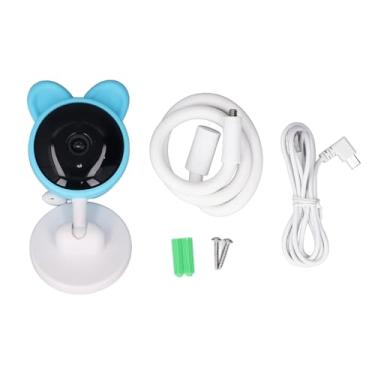 Imagem de Câmera de segurança interna 1080p HD Night Vision 2 Ways Audio Smart Baby Monitor com temperatura Detecção de umidade para o bebê idosos cuidadosos azuis azul