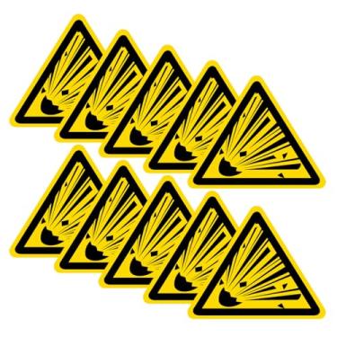 Imagem de 10 PCS Sinal de Segurança de Substância Explosiva de Aviso - Adesivo de Vinil Autoadesivo (60 mm x 49 mm)