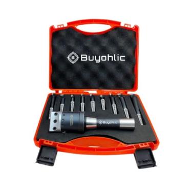 Imagem de Cabeça de mandrilar 5 cm para fresadora e máquina de torno 1 divisão: 0 cm e 5 peças de barras de mandrilar HSS (haste MT2 M10 x 1,5 barra de tração))