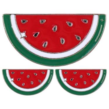 Imagem de SAFIGLE Broche de melancia Palestina, 3 peças, broche de esmalte de melancia - Broches em forma de fruta - Emblema de melancia de alfinete de peito Presentes para luau de verão