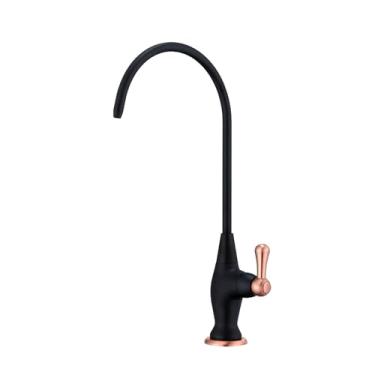 Imagem de BZOOSIU Torneira de água potável, torneira de filtro de água de cozinha 100% sem chumbo, torneiras de latão RO cozinha bar lavanderia e despensa, bronze preto e avermelhado