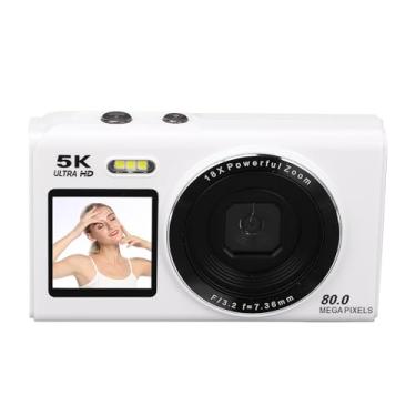 Imagem de Dpofirs Câmera Digital 5K para Fotografia, Câmera Vlog de Tela Dupla de 80MP, Foco Automático de Zoom Digital 18x, Selfie, para Iniciantes de Viagem (32 GB)