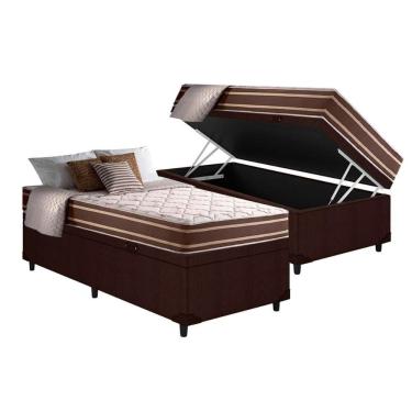 Imagem de Cama Box Baú Solteiro: Colchão Molas  Ensacadas D Angelis Anjos Duo Sono + Base CRC Sue...