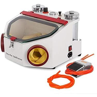 Imagem de BONEW Global Lab Sandblaster Máquina De Jateamento Areia Fina Com Caneta Dupla Unidade Janela Visão Ampla Lâmpada Led 2 + Copos Ferro