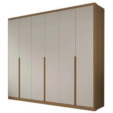 Imagem de Guarda Roupa Enseada Casal 6 Portas 9 Gavetas Rimo Cor Jequitibá Palha