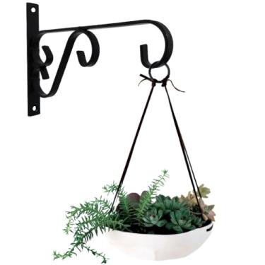 Imagem de Suporte Ferro MF20 Rústico Mão Francesa ideal Jardim Pendurar Plantas Flores Samambaia Xaxim Vasos(Preto Kit C/ 02)