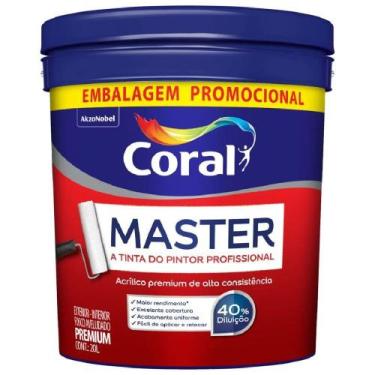 Imagem de Tinta Acrílica Coral Master Branco 20 Litros - 5902215 - CORAL