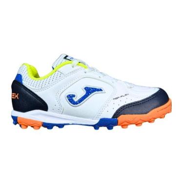 Imagem de Chuteira de Society Infantil Joma Top Flex Jr Original, Branco, Azul, 