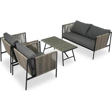 Imagem de Conjunto de Àrea Externa Haven com 1 Sofá, 2 Poltronas 1 Mesa - Cinza 
