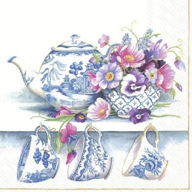 Imagem de Guardanapo para Decoupage Ihr 33x33 Flor de Porcelana C/ 2 Unidades - 
