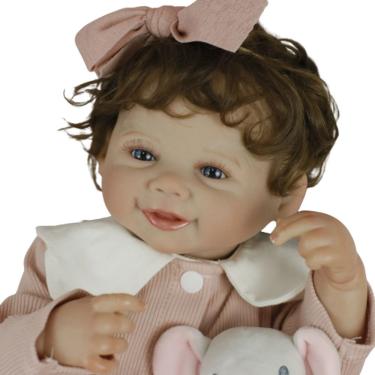 Imagem de Bebe Reborn Menina Toda Em Silicone De Vinil Macio Artesanal Realista Cabelo Implantado...
