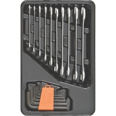 Imagem de Módulo Chaves Fixas Hexagonais 19 Peças Tramontina Pro Orgnizador Ferramentas Gavetas Armários Tramontina