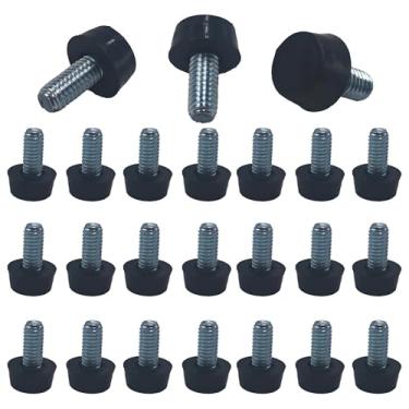 Imagem de AUXBC 24 peças de niveladores de móveis ajustáveis com rosca M8, pés de nivelamento rosqueados de aço galvanizado resistente para mesas, cadeiras, armários e bancada de trabalho