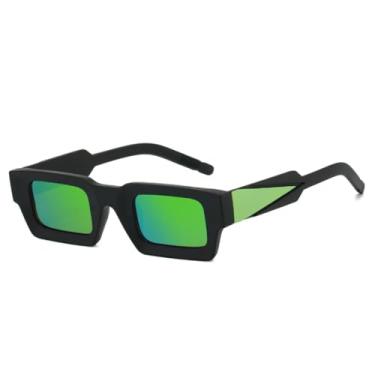Imagem de Óculos de sol retrô masculinos, tendência na moda para atividades ao ar livre, com gradiente, espelhado, UV400, feminino, duas cores (preto, verde, espelhado)