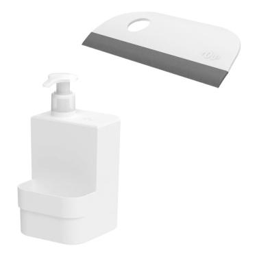 Imagem de Kit Porta Detergente Dispenser Dosador Rodo Rodinho De Pia