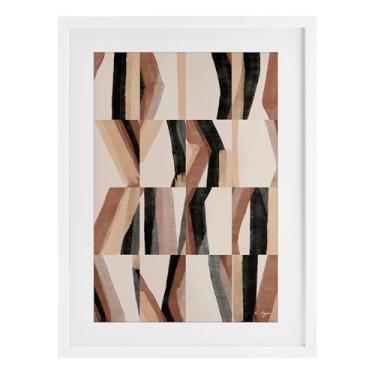 Imagem de Stupell Industries Kit abstrato neutro impressão emoldurada branca sob vidro design por 1x, 20 x 14