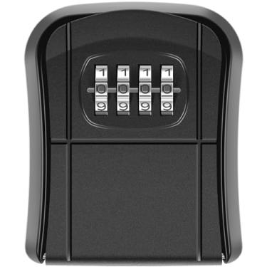 Imagem de MINCHENGM Cofre de chave para armazenamento externo de chave, combinação de código, combinação de 4 dígitos, organizador de chave, comporta 5 chaves, caixa de armazenamento de segurança segura para