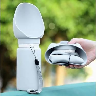 Imagem de Bebedouro Pet Garrafa de Água Portátil para Pets, Gato, Cachorro, 300ml, Silicone Compactável, Atóxica, Leve, Ideal para Passeios e Viagens, Flexível, Design Moderno, Prática e Reutilizável.