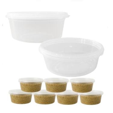 Imagem de Pote PP com tampa lacre 250 Ml Transparente 10 unidades - Brasilpack