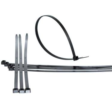 Imagem de 600 Cintas Plasticas Preta 10cm 1,0x2,5x100mm Lacre de Nylon - NTV