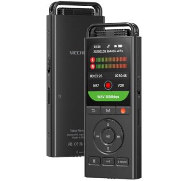 Imagem de Gravador de voz digital de 144 GB com reprodução: gravador ativado por voz para palestras reuniões entrevistas - Dispositivo de gravação de ditafone MECHEN 3072Kbps, gravador portátil mini, gravador